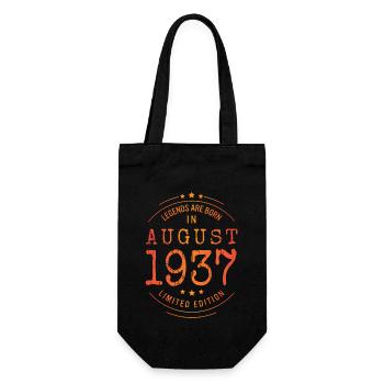 Birthday August 1937 Limited Edition Vintage - Gift Bag for Bottles - black - Front