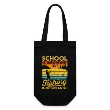 Fun school is important, but fishing is still - Gift Bag for Bottles - black - Front