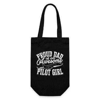 pilot airplane fly daughter gift idea gesche - Gift Bag for Bottles - black - Front