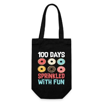100 Days Sprinkled With Fun Donut gift - Gift Bag for Bottles - black - Front