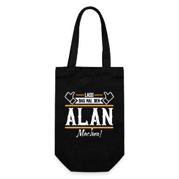 Alan Geschenkidee Geschenk Geburtstag - Geschenkbeutel für Flaschen - Schwarz - Vorne