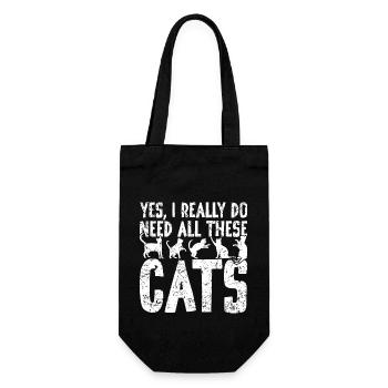 Ja, Ich Brauche Wirklich All Diese Katzen - Geschenkbeutel für Flaschen - Schwarz - Vorne