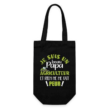 je suis un beau papa tracteur agriculteur paysan - Sac à bouteille - noir - Devant