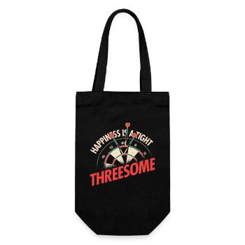 Happiness is a tight Threesome Darts Dreier - Geschenkbeutel für Flaschen - Schwarz - Vorne
