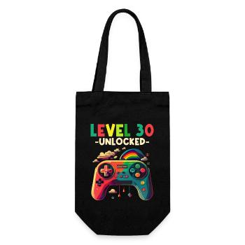 Level 30 Jahre Gaming 30er 30 Geburtstag - Geschenkbeutel für Flaschen - Schwarz - Vorne