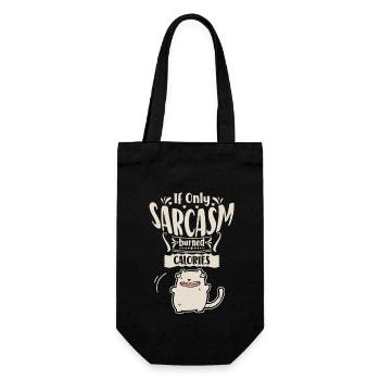 Sarcasm, fat cat wants to burn calories - Gift Bag for Bottles - black - Front