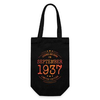 Birthday September 1937 Limited Edition Vintage - Gift Bag for Bottles - black - Front