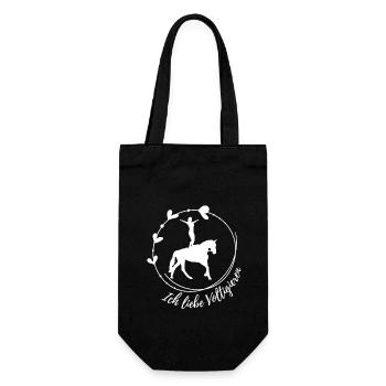 Ich liebe Voltigieren - Geschenkbeutel für Flaschen - Schwarz - Vorne