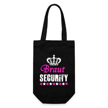 Braut Security - Funny JGA Shirt - Junggesellinnen - Geschenkbeutel für Flaschen - Schwarz - Vorne
