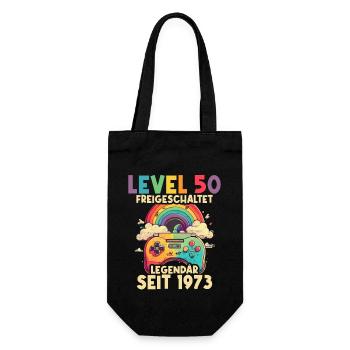 1973 Level 50 Jahre Gaming 50er 50 Geburtstag - Geschenkbeutel für Flaschen - Schwarz - Vorne