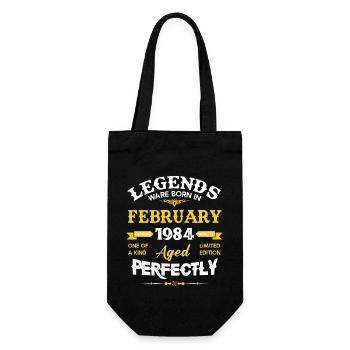 Vintage Aged To Perfection February 1984 - Gift Bag for Bottles - black - Front