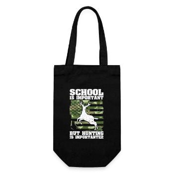 Schule ist wichtig, aber die Jagd ist wichtiger - Geschenkbeutel für Flaschen - Schwarz - Vorne