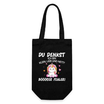 Du Denkst Ich Bin Klein Lieb Und Nett - Geschenkbeutel für Flaschen - Schwarz - Vorne