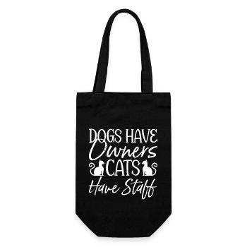 Hunde Haben Besitzer Katzen Haben Mitarbeiter - Geschenkbeutel für Flaschen - Schwarz - Vorne