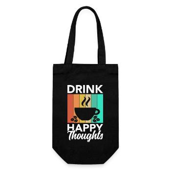 Trinken Sie Glückliche Gedanken - Geschenkbeutel für Flaschen - Schwarz - Vorne