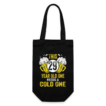 Hommes Bière Anniversaire Drôle 29 ans Amateur de bière - Sac à bouteille - noir - Devant