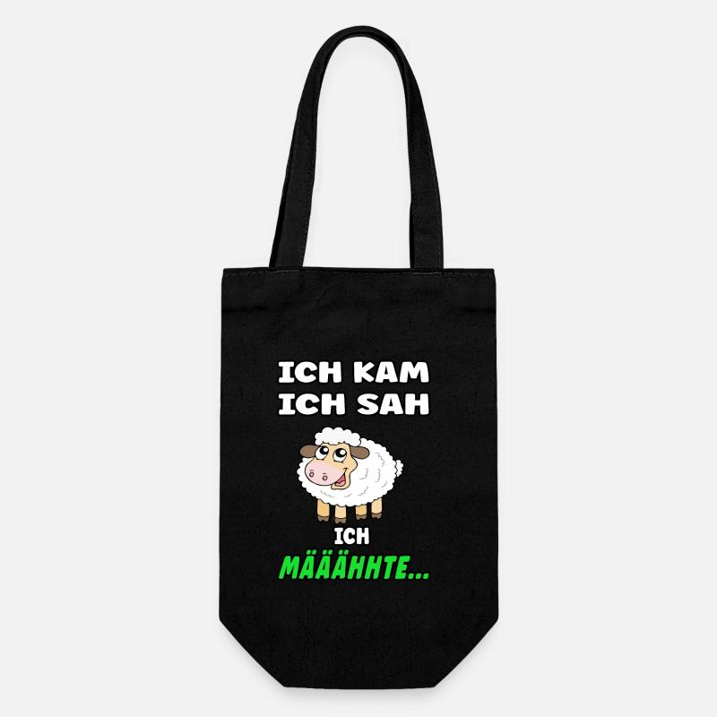 Schäfchen Spruch - Lustiges Design mit Schaf - Geschenkbeutel für Flaschen - Schwarz