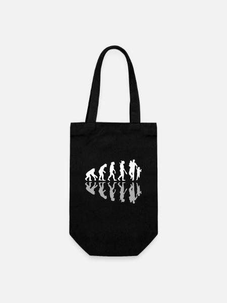 Human Evolution Dad Of Two Family Father - Gavepose til flasker - sort