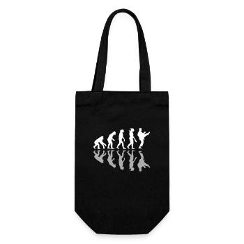 Human Evolution Karate Martial Arts Lover MMA - Geschenkbeutel für Flaschen - Schwarz - Vorne