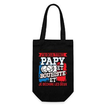 Papy Et Bouliste Pétanque Accessoire Boccia Cadeau - Sac à bouteille - noir - Devant