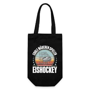 Eishockey Spielerin Ice Hockey Damen - Geschenkbeutel für Flaschen - Schwarz - Vorne
