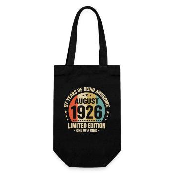 August 1926 97 Years Anniversary Vintage Gift - Gift Bag for Bottles - black - Front