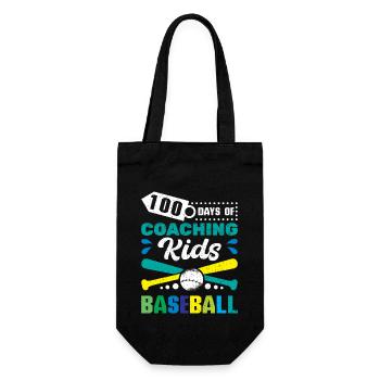 100 days of coaching kids baseball - Geschenkbeutel für Flaschen - Schwarz - Vorne