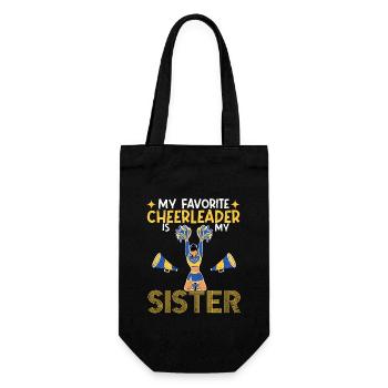Cheerleading Meine Lieblings-Cheerleaderin ist - Geschenkbeutel für Flaschen - Schwarz - Vorne