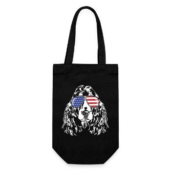 COCKER SPANIEL America Flag Glasses Dogs Wilsigns - Gift Bag for Bottles - black - Front