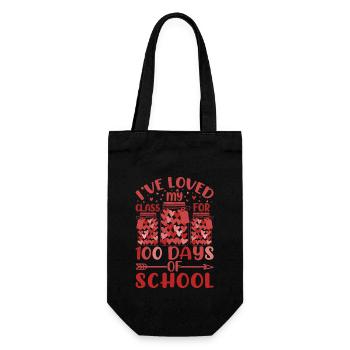I've Loved My Class For 100 Days School Teacher - Gift Bag for Bottles - black - Front
