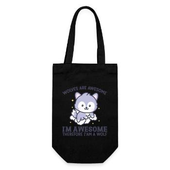 I'm Awesome Therefore I'm a Wolf - Geschenkbeutel für Flaschen - Schwarz - Vorne
