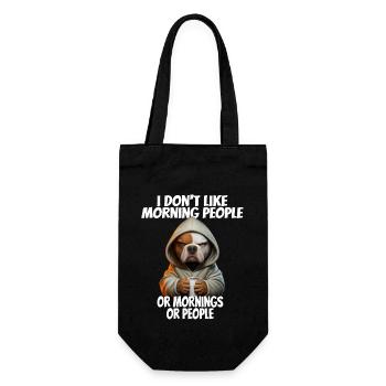 Funny saying I don't like morning people... - Gift Bag for Bottles - black - Front