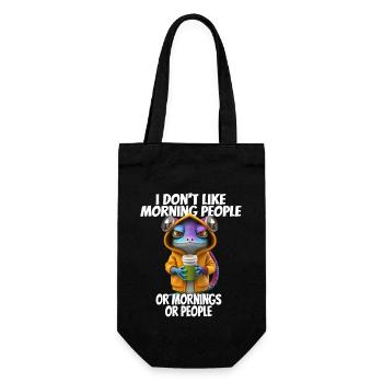 Funny saying I don't like morning people... - Gift Bag for Bottles - black - Front