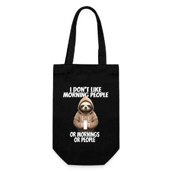 Funny saying I don't like morning people... - Gift Bag for Bottles - black - Front