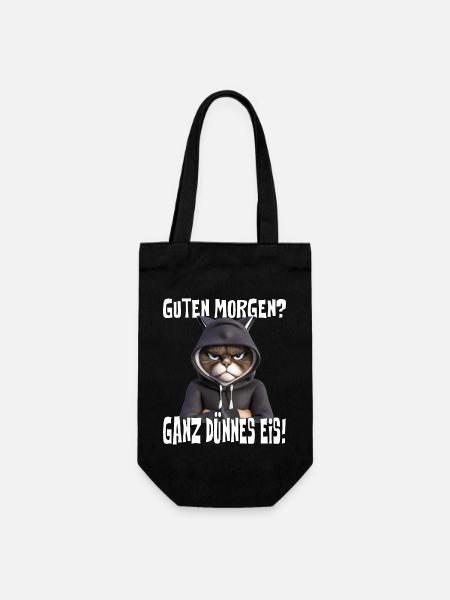 Guten Morgen Ganz dünnes Eis Kaffee Spruch Lustige - Geschenkbeutel für Flaschen - Schwarz