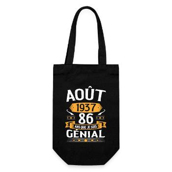 Août 1937 86 Ans Que Je Suis Génial Cadeau - Sac à bouteille - noir - Devant