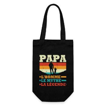 Papa L'homme Le mythe La Légende - Sac à bouteille - noir - Devant