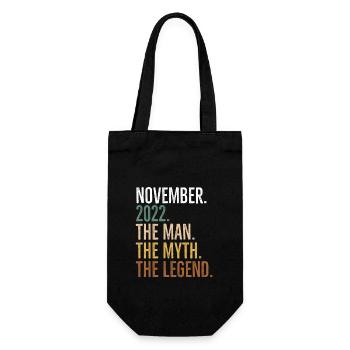 November 2022 Der Mann Der Mythos Die Legende - Geschenkbeutel für Flaschen - Schwarz - Vorne