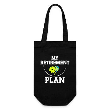 Mein Ruhestandsplan Lustige Pickleball Slogan Geschenk - Geschenkbeutel für Flaschen - Schwarz - Vorne