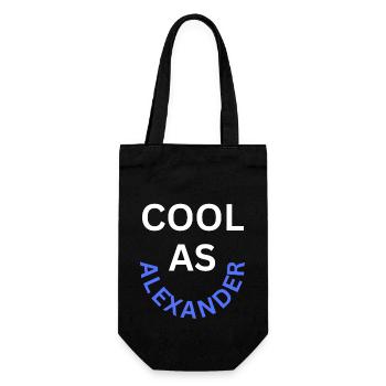 Cool as Alexander Name - Gift Bag for Bottles - black - Front