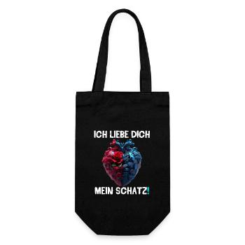 Valentinsday - Ich liebe dich mein Schatz! 2 (DE) - Geschenkbeutel für Flaschen - Schwarz - Vorne