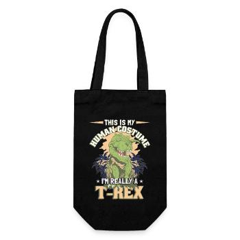 Ich bin wirklich ein T-Rex - Geschenkbeutel für Flaschen - Schwarz - Vorne