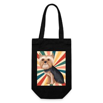 Cute Yorkshire Terrier Dog Breed 80s 90s Retro - Gift Bag for Bottles - black - Front