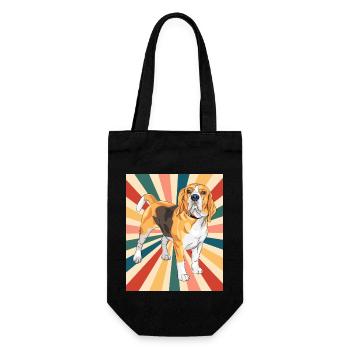 Mignon Beagle Dog Breed 80s 90s Retro Style Vintage - Sac à bouteille - noir - Devant