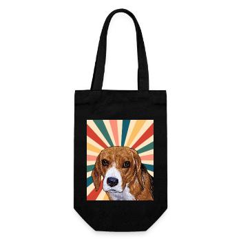 Mignon Beagle Dog Breed 80s 90s Retro Style Vintage - Sac à bouteille - noir - Devant