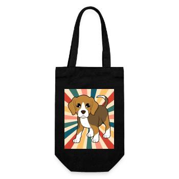 Mignon Beagle Dog Breed 80s 90s Retro Style Vintage - Sac à bouteille - noir - Devant