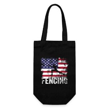 Retro Vintage amerikanische Flagge Fechten 4. Juli - Geschenkbeutel für Flaschen - Schwarz - Vorne
