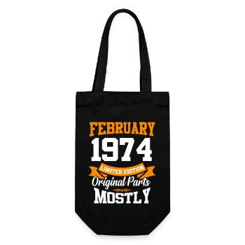 Februar 1974 Vintage Geburtstag Geschenk - Geschenkbeutel für Flaschen - Schwarz - Vorne
