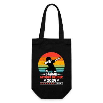 Bääm Großer Bruder Funny Brother 2024 Gift - Geschenkbeutel für Flaschen - Schwarz - Vorne