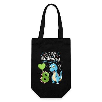 8ème anniversaire dinosaure, enfant dinosaure, 8 ans - Sac à bouteille - noir - Devant